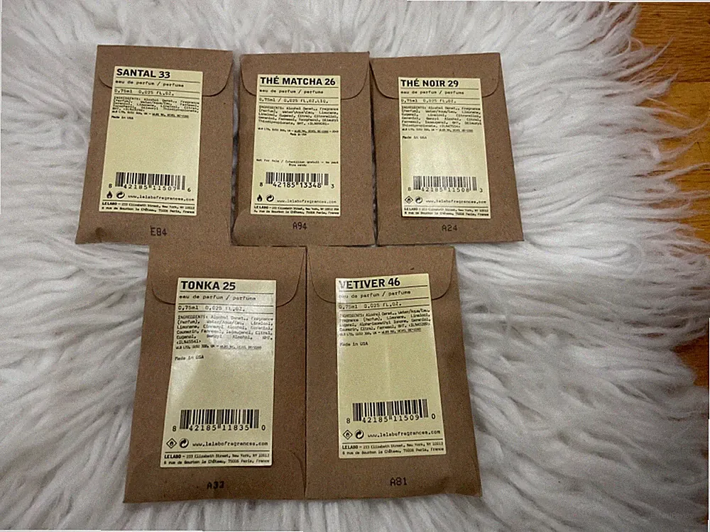 Le Labo Eau De Perfume x 5 Trial Vials Splash 0.75ml/e DISCOVERY SET read pictur