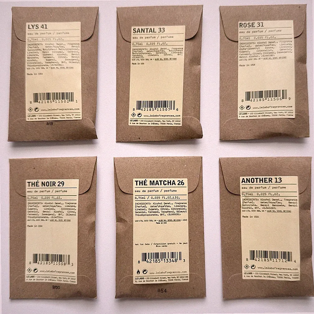 Le Labo Perfume Collection Sample Vial 6pc Set