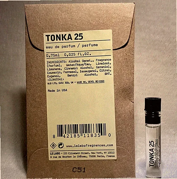 Le Labo Tonka 25 Eau de Parfum EDP Sample Vial .025oz, .75mL New in Pouch